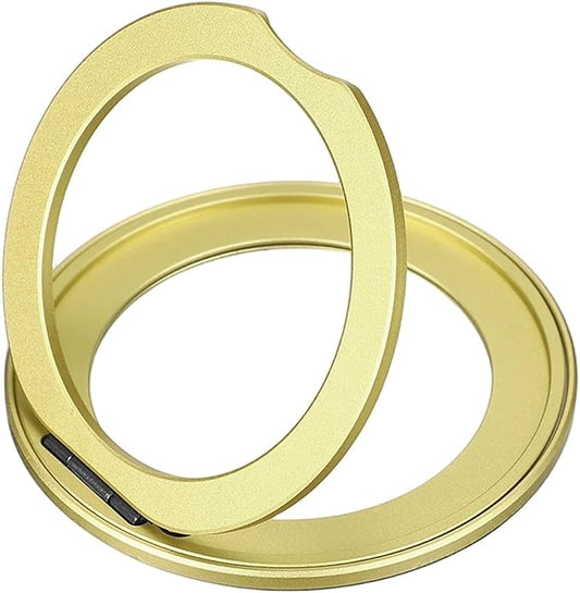PATIKIL Phone Ring Holder, Metal 360 Rotation Magnetic Phone Grip Holder Stand with Adhesive Backing Smartphone Finger Grip Kickstand for Tablet Case Car Mount Accessory, Yellow