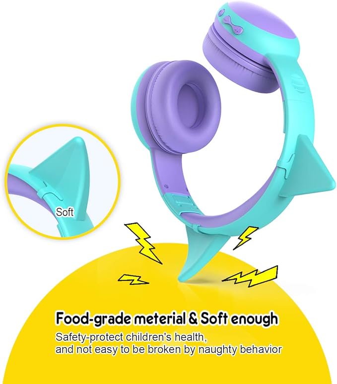 gorsun Kids Bluetooth Headphones, Portable Wireless Headset for Kids, Bluetooth 5.3, Over-Ear Toddler Headphones with Microphone, 85dB Volume Limited, 40 Hours Playtime (Purple+Blue)