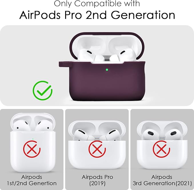 Case for Airpods Pro 1st 2nd Generation - VISOOM Airpods Pro 1/2 Cases Cover Women Silicone iPod Pro 2 Earbuds Wireless Charging Case Girl Bling Keychain for Apple Airpod Gen Pro 2