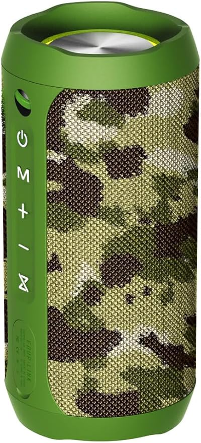 EDUPLINK Bluetooth Speaker IPX7 Waterproof Wireless Speaker with Bass 20H Playtime TWS Stereo Pairing Portable Outdoor Speakers for Beach Camping Travel Gifts for Men Boys Teens Camouflage