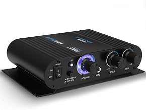 Pyle Wireless Bluetooth Home Audio Amplifier - 90W Dual Channel Mini Portable Power Stereo Sound Receiver w/ Speaker Selector, RCA, AUX, LED, 12V Adapter - For Smartphone PA, Studio Use - PFA330BT - Image 1
