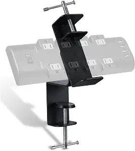 Desk Clamp for Power Strip - Removable Holder for Desk Edge - Sturdy Table Mount - Fits 2.55" to 4.13" Width - Black
