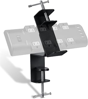 Desk Clamp for Power Strip - Removable Holder for Desk Edge - Sturdy Table Mount - Fits 2.55" to 4.13" Width - Black