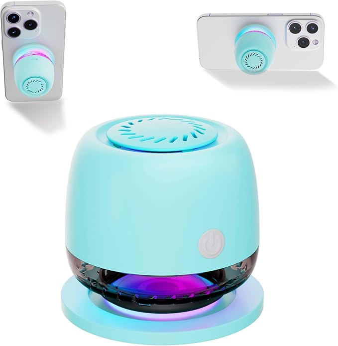 IPX67 Waterproof Shower Bluetooth Speaker,Magnetic Speakers,Wireless Induction Bluetooth Speaker with 6 RGB Light,Ideal Gift for Men,Women,Outdoor,Camping,Party,Room,Car,Home (Cyan Green)