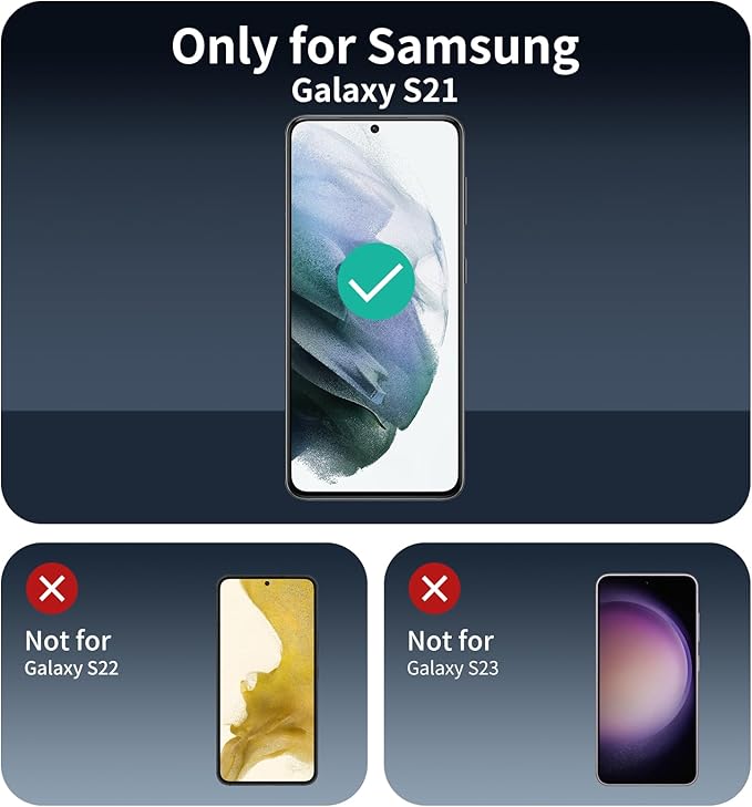 Privacy Screen Protector for Samsung Galaxy S21, Anti-Spy Tempered Glass, 9H Hardness Anti-Scratch Shatterproof, 2.5D Curved Edges, Bubble-Free Easy Install Case Friendly - 3 Pack