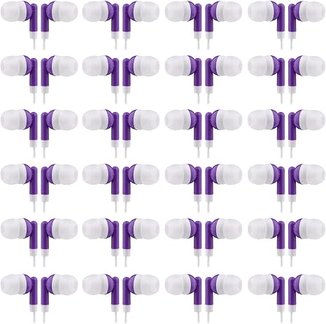 CN-Outlet Wholesale Bulk Eearbuds Headphones 100 Pack for Kids,Classroom,Labs,Students and Adults(Purple)
