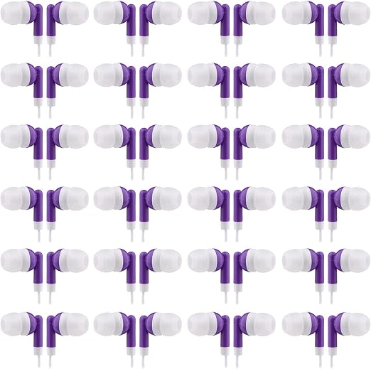 CN-Outlet Wholesale Bulk Eearbuds Headphones 100 Pack for Kids,Classroom,Labs,Students and Adults(Purple)
