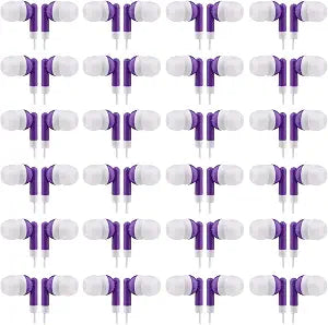 CN-Outlet Wholesale Bulk Eearbuds Headphones 100 Pack for Kids,Classroom,Labs,Students and Adults(Purple)