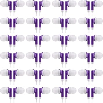 CN-Outlet Wholesale Bulk Eearbuds Headphones 100 Pack for Kids,Classroom,Labs,Students and Adults(Purple)
