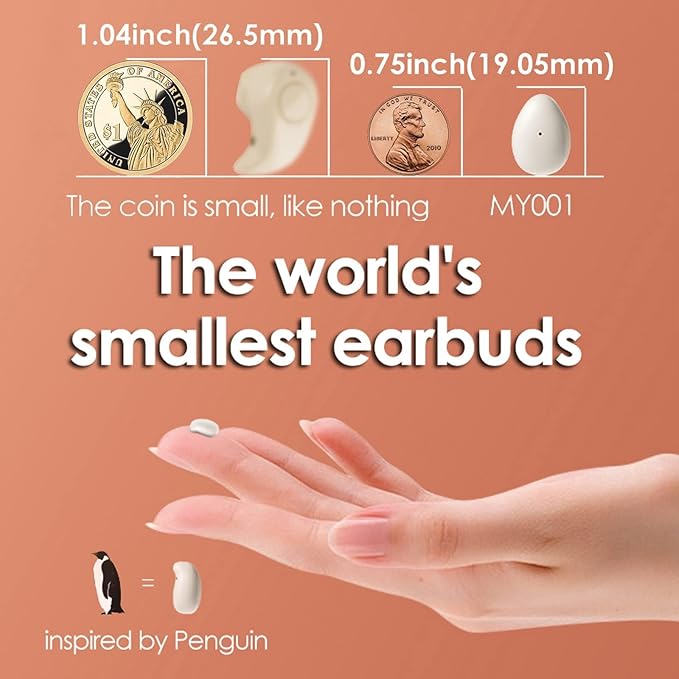 Invisible Sleep Earbuds Wireless Smallest Lightest Tiny Noise Cancelling Ear Buds for Sleeping Quiet-Comfort Mini Bluetooth 5.3 Hidden Headphones for Side Sleepers/Work (Nude)