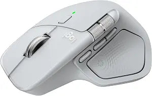 Logitech MX Master 4 for Mac, Ergonomic Bluetooth Mouse with Advanced Performance Haptic Feedback, Ultra-Fast Scrolling, USB-C Charging, MacOS, iPadOS, Windows - White Silver