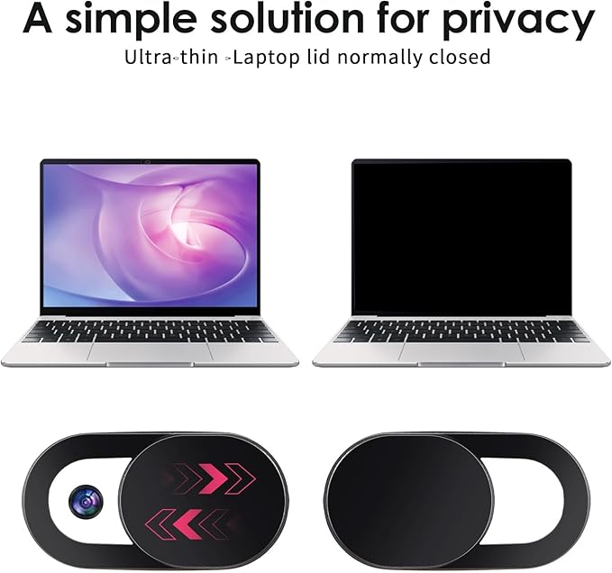 60 Pcs Computer Camera Cover,Ultra Thin Laptop Camera Cover, Strong Adhensive Webcam Covers Slide Slide, Phone Cameras Covers, Black ABS Material, Protect Privacy & Security