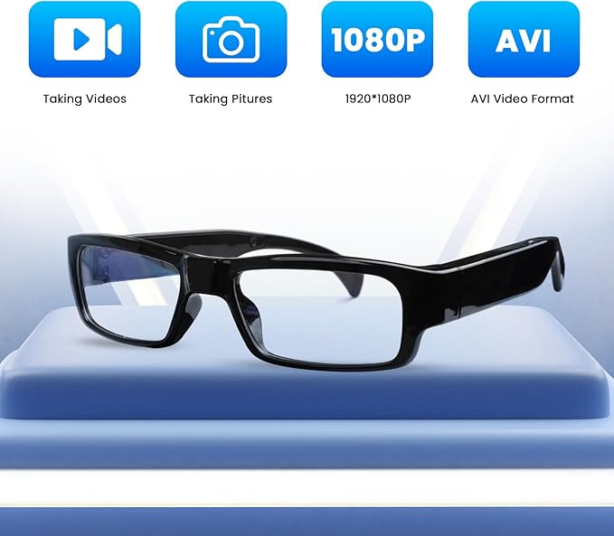 Camera Glasses Video Glasses HD with 64GB Memory Card Recording Glasses Smart Glasses Wearable Eyeglasses for Outdoor Sports