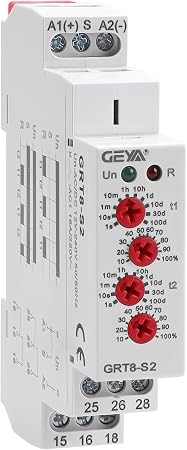 Asymmetric Cycle Timer 2SPDT Relay 16A AC/DC12V-240V Electronic Repeat Relay(GRT8-S2,AC/DC12V-240V)