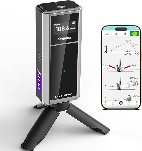 Golf Launch Monitor & Portable Swing Analyzer with 13 Metrics