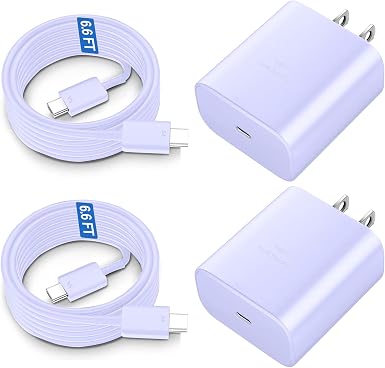 45W USB C Fast Charger Block Super Fast Charging Type C Charger for Samsung Galaxy S26 S25 S24 S23 Ultra/S26 S25 S24 S23 S22 S21 S20/Note 10/20,PPS Android Phone Charger with 6.6FT Cord-Purple - Image 3