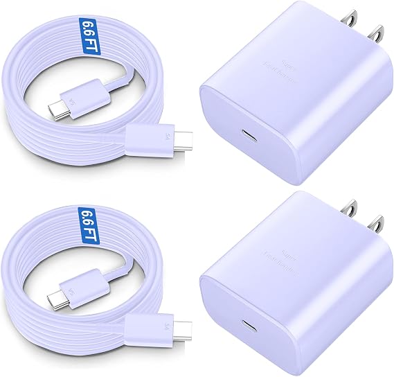 45W USB C Fast Charger Block Super Fast Charging Type C Charger for Samsung Galaxy S26 S25 S24 S23 Ultra/S26 S25 S24 S23 S22 S21 S20/Note 10/20,PPS Android Phone Charger with 6.6FT Cord-Purple - Image 7