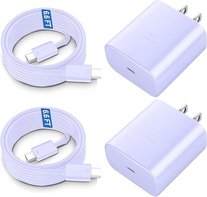 45W USB C Fast Charger Block Super Fast Charging Type C Charger for Samsung Galaxy S26 S25 S24 S23 Ultra/S26 S25 S24 S23 S22 S21 S20/Note 10/20,PPS Android Phone Charger with 6.6FT Cord-Purple - Image 8