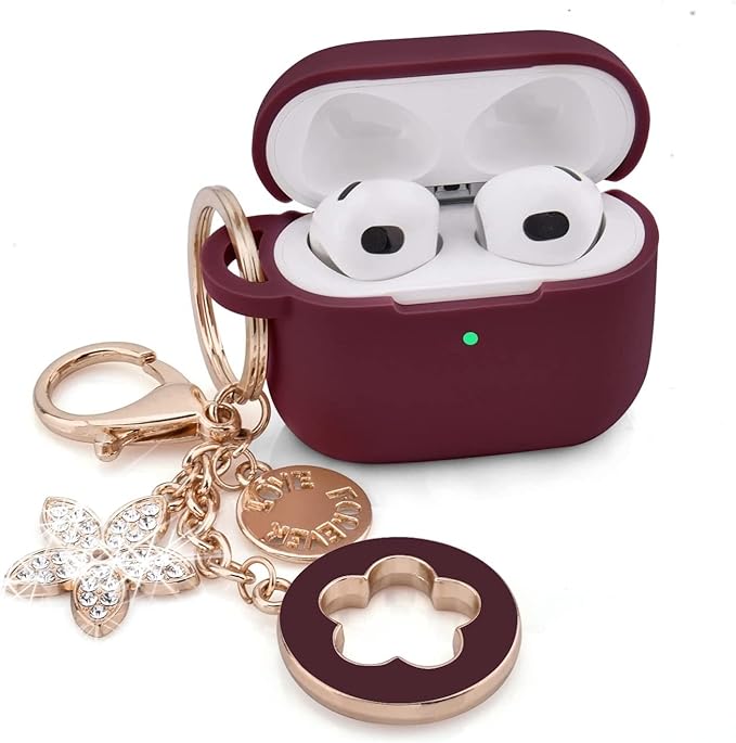 Case for Airpods Pro 1st 2nd Generation - VISOOM Airpods Pro 1/2 Cases Cover Women Silicone iPod Pro 2 Earbuds Wireless Charging Case Girl Bling Keychain for Apple Airpod Gen Pro 2