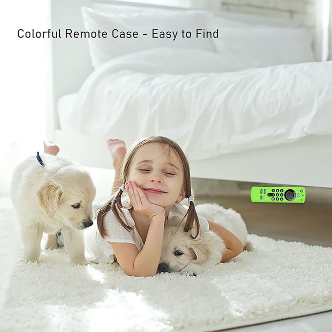 LEFXMOPHY Glow Green Remote Case Replacement for TV Stick Voice Remote (3rd Gen) 2021 Release, Silicone Protective Case Sleeves with Lanyard Glow in Dark