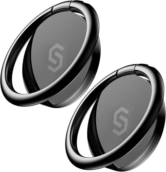 Syncwire Cell Phone Ring Holder Stand, 360 Degree Rotation Finger Ring Kickstand Polished Metal Phone Grip for Magnetic Car Mount