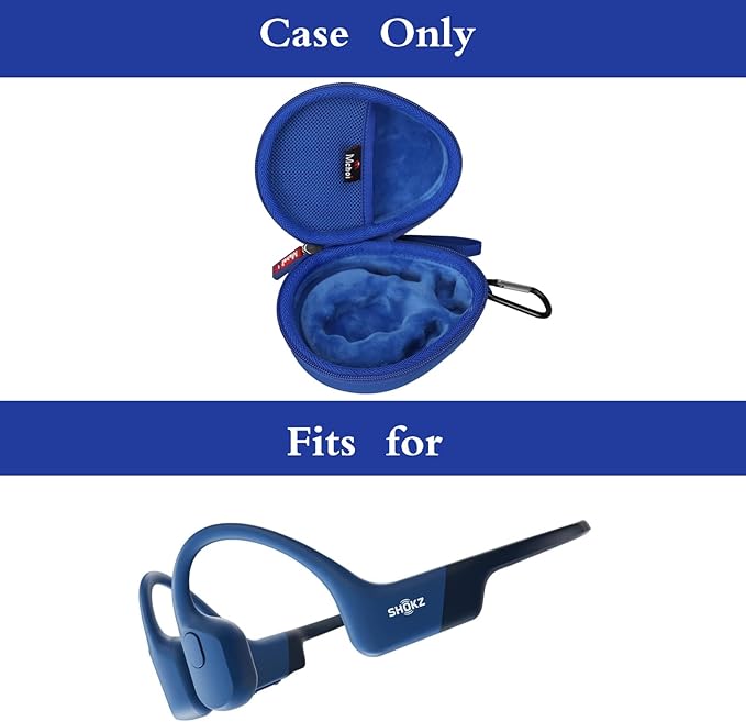 Mchoi Hard Case Suitable for Aftershokz Aeropex/Aftershokz Titanium Mini/Aftershokz Air/Aftershokz Openmove/Openrun Pro, Open-Ear Wireless Bone Conduction Headphones, Blue, Case Only