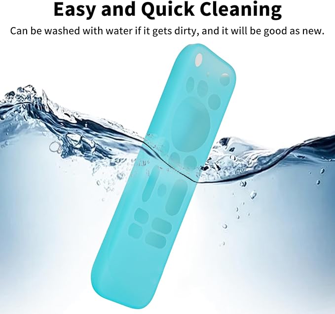 Silicone Remote Control Case Compatible with Onn 100024646 100026240 4K UHD Stick TV Box Remote Shockproof Protective Shell Cover with a Lanyard (Fluorescent Blue)