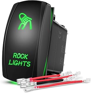 Nilight 5Pin Rock Lights Rocker Switch Laser Etched Toggle SPST