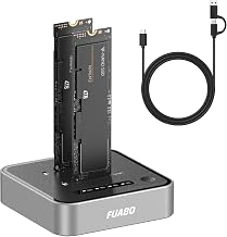 M.2 Duplicator Dual Bay NVMe SSD Cloner with USB-C, 20Gbps USB 3.2 Gen 2X2 Tool-Free M Key PCIE NVMe SSD Reader Docking Station - Image 1