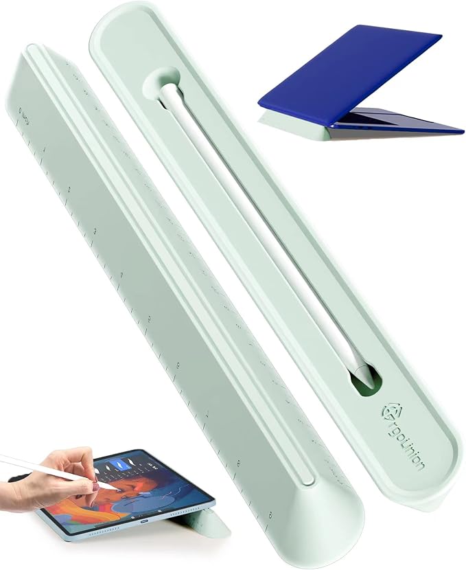 ergounion 3 in 1 Silicone Laptop Stand, Keyboard Riser for Ergonomic Typing/Reading, Portable Laptop Cooling Stand, for Home Office School and Travel, Oval Base, Macaron Green