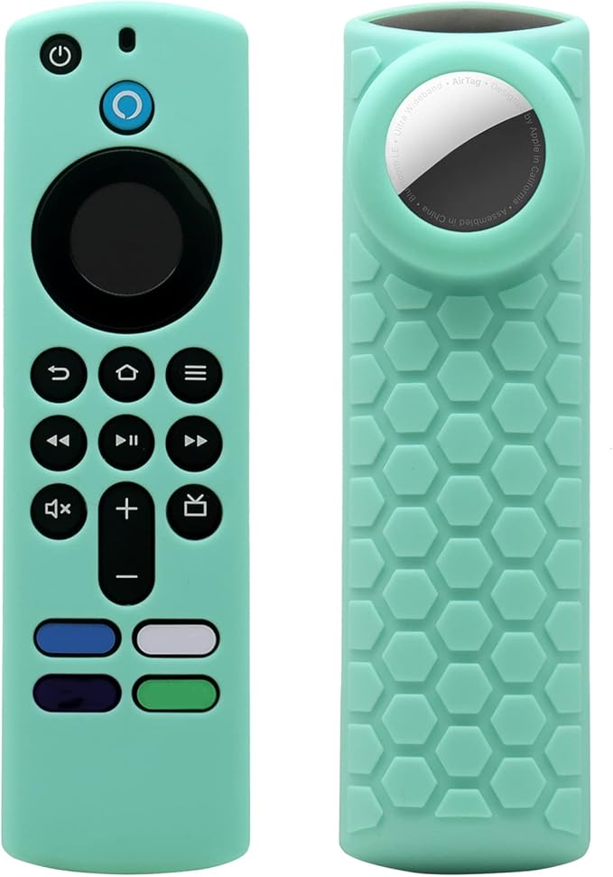 TV Stick 3rd Remote Cover Case with Holder for Tracker, Compatible with Alexa 3rd Gen Remote,Tracker Cover for Tile Sticker, Mint Green