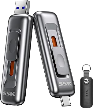 SSK USB Drive 2TB up to 550MB/s External SSD USB C+A 3.2 Thumb Drive