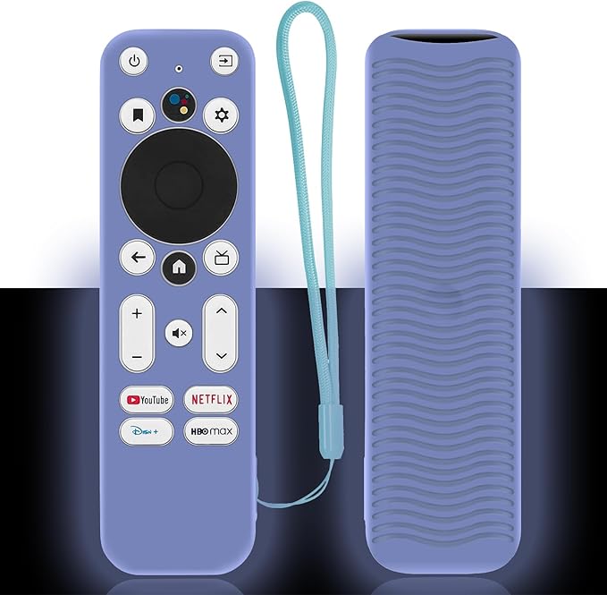 Glow Blue Remote Case for Onn Remote Control, 100026240 Silicone Sleeve Compatible with Onn Android TV 4K UHD Stick TV Box Remote Washable an-ti Lost Anti-Slip Skin-Friendly