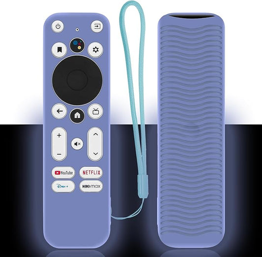 Glow Blue Remote Case for Onn Remote Control, 100026240 Silicone Sleeve Compatible with Onn Android TV 4K UHD Stick TV Box Remote Washable an-ti Lost Anti-Slip Skin-Friendly