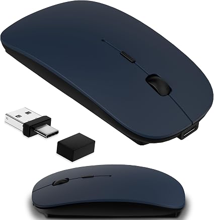 Wireless Mouse for MacBook Air/Pro & iPad, Anti-Sleep Activity Mode, Blue