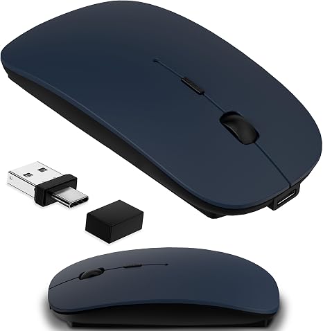 Wireless Mouse for MacBook Air/Pro & iPad, Anti-Sleep Activity Mode, Blue