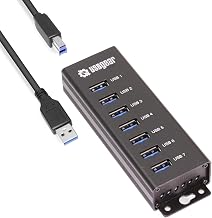 USBGear 7-Port USB Hub 3.2 Gen 1 – Mountable SuperSpeed Data Hub with USB Ports for Laptop, PC, Desktop, and More, 5V/4A Power Adapter with Type-A to Type-B Cable (3ft), Computer Accessories - Image 1