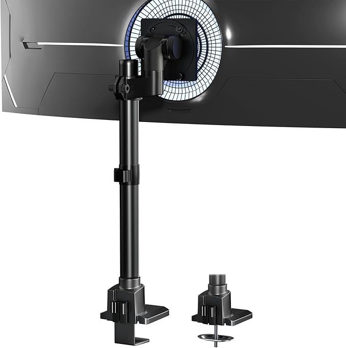 Monitor-Arm Ultrawide Heavy Duty 24-57'' - Aluminum Single Monitor Mount Holds up to 59.4lbs, Adjustable Desk Mount Stand, Black