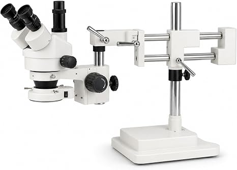 Trinocular Stereo Zoom Microscope 3.5X-90X, Dbl-Arm Boom