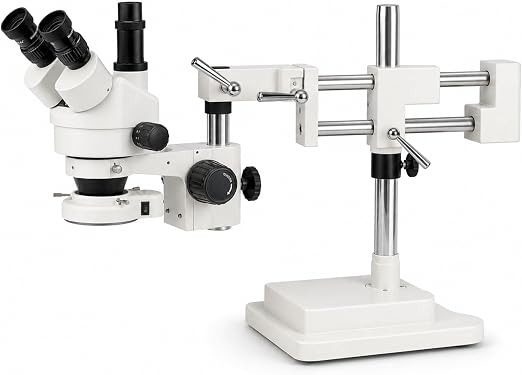 Trinocular Stereo Zoom Microscope 3.5X-90X, Dbl-Arm Boom