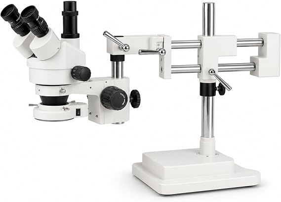 Trinocular Stereo Zoom Microscope 3.5X-90X, Dbl-Arm Boom