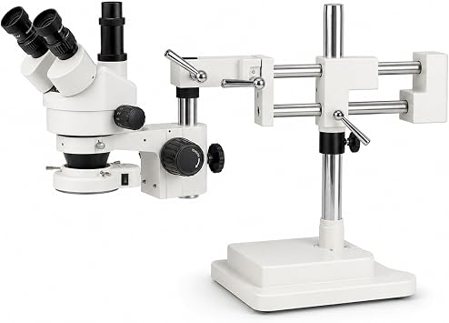 Trinocular Stereo Zoom Microscope 3.5X-90X, Dbl-Arm Boom