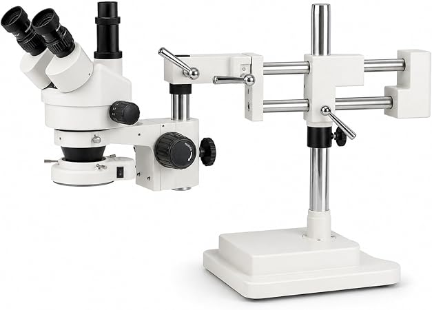 Trinocular Stereo Zoom Microscope 3.5X-90X, Dbl-Arm Boom