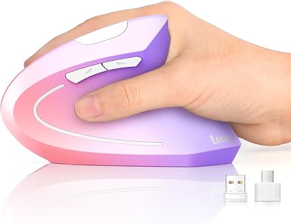 Lekvey Ergonomic Mouse, USB C Vertical Wireless Mouse for MacBook Pro/Air