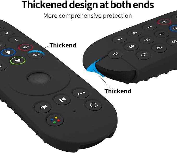 Hi Color Silicone Cover for XR100 Xfinity Xumo Stream Box Remote Cover Xumo Streaming Box Remote Case Shockproof Anti-Slip Silicone Sleeve with Lanyard (Black)