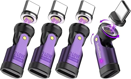Magnetic USB C Adapter, 240W PD Fast Charging