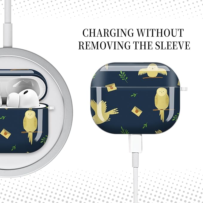 for AirPods Pro 3 Case, Compatible with AirPods Pro 3rd Generation Case (2025), Shockproof Protective Cover with Golden Carabine (Cute Owls and envelopes)