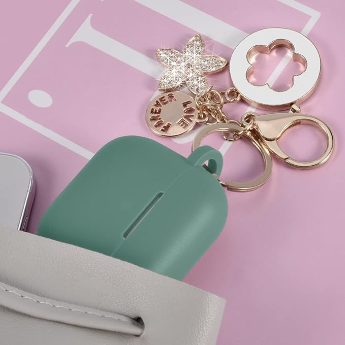 VISOOM Case for Airpods 3 Pink Airpods 3rd Cases 2021 Silicone for iPod 3 Earbuds Case Cover Women Wireless Charging Case with Accessories Girl Bling Keychain for Apple Ear Buds 3rd Generation
