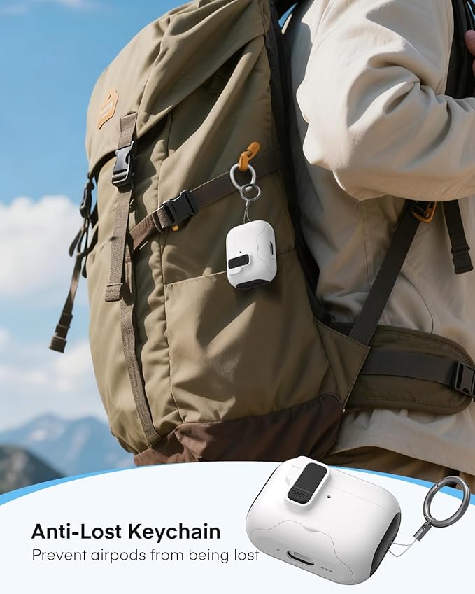 Maxjoy for AirPods Pro 3 Protective Case with Cleaning Kit, Military Hard Case with Lock Shock-Absorbing, White