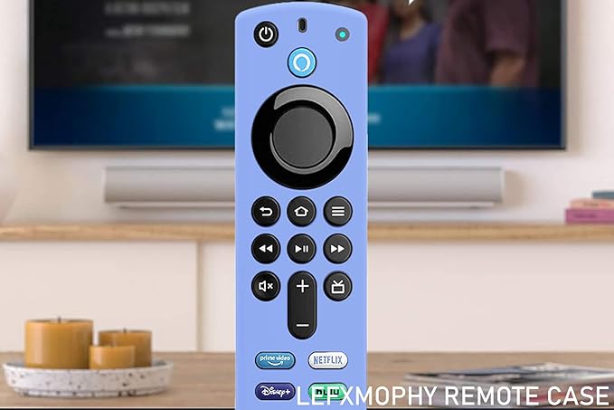 Blue Remote Case Cover Replacement for TV Stick (3rd Gen) 2021 Release Voice Remote, Silicone Protective Case Sleeves with Lanyard Glow in Dark - LEFXMOPHY